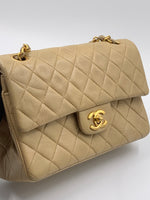 Sold-CHANEL Small Classic Double Flap Shoulder bag - Beige - Gold Hardware/Vintage