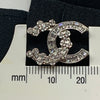 Sold-CHANEL CC Rhinestones Earrings/Silver C235