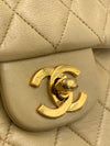 Sold-CHANEL Small Classic Double Flap Shoulder bag - Beige - Gold Hardware/Vintage