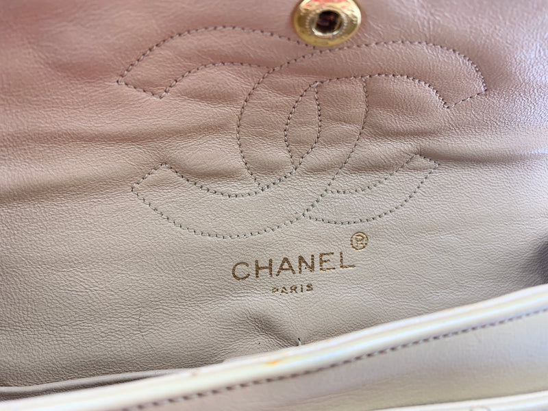 Sold-CHANEL Small Classic Double Flap Shoulder bag - Beige - Gold Hardware/Vintage