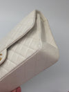 Sold-CHANEL Classic Lambskin Double Chain Double Flap Bag 25 white/gold