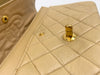 Sold-CHANEL Small Classic Double Flap Shoulder bag - Beige - Gold Hardware/Vintage