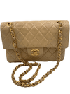 CHANEL Small Classic Double Flap Shoulder bag - Beige - Gold Hardware Vintage