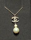 Sold-CHANEL CC Pearl/Rhinestones Necklace C236