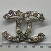 Sold-CHANEL CC Gold Rhinestones and Pearl Brooch C237