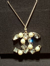 Sold-CHANEL CC Rhinestones and Pearl Necklace C238