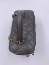 Sold-CHANEL Lambskin Grey Top Handle Vanity Case Chain Bag Light Gold Hardware