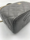 Sold-CHANEL Lambskin Grey Top Handle Vanity Case Chain Bag Light Gold Hardware