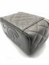 Sold-CHANEL Lambskin Grey Top Handle Vanity Case Chain Bag Light Gold Hardware