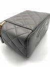 Sold-CHANEL Lambskin Grey Top Handle Vanity Case Chain Bag Light Gold Hardware