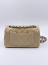 Sold-CHANEL Caviar Mini Rectangular Flap Beige - Crossbody - Silver Hardware