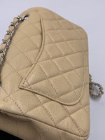 Sold-CHANEL Caviar Mini Rectangular Flap Beige - Crossbody - Silver Hardware