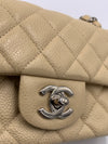 Sold-CHANEL Caviar Mini Rectangular Flap Beige - Crossbody - Silver Hardware