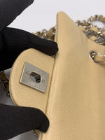 Sold-CHANEL Caviar Mini Rectangular Flap Beige - Crossbody - Silver Hardware