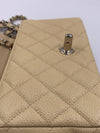 Sold-CHANEL Caviar Mini Rectangular Flap Beige - Crossbody - Silver Hardware