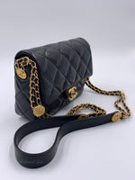 CHANEL Black Caviar Mini Seasonal Flap Gold Hardware