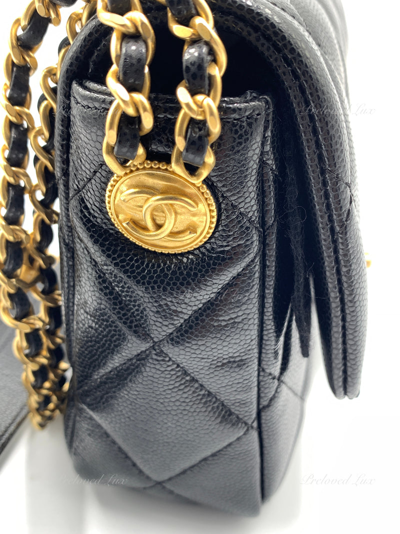 CHANEL Black Caviar Mini Seasonal Flap Gold Hardware