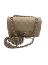 Sold-CHANEL Caviar Mini Rectangular Flap Beige - Crossbody - Silver Hardware