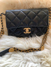 CHANEL Black Caviar Mini Seasonal Flap Gold Hardware