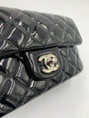 Sold-CHANEL Classic Mini Rectangular Black Shoulder Bag Crossbody - Silver Hardware Patent Leather