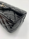 Sold-CHANEL Classic Mini Rectangular Black Shoulder Bag Crossbody - Silver Hardware Patent Leather