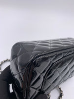 Sold-CHANEL Classic Mini Rectangular Black Shoulder Bag Crossbody - Silver Hardware Patent Leather