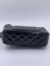 Sold-CHANEL Classic Mini Rectangular Black Shoulder Bag Crossbody - Silver Hardware Patent Leather