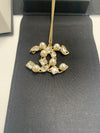 Sold-CHANEL CC Rhinestones and Pearl Necklace C238