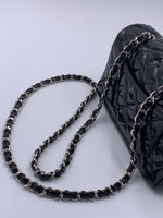 Sold-CHANEL Classic Mini Rectangular Black Shoulder Bag Crossbody - Silver Hardware Patent Leather