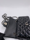 Sold-CHANEL Classic Mini Rectangular Black Shoulder Bag Crossbody - Silver Hardware Patent Leather