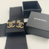 Sold-CHANEL CC Rhinestones Earrings/Gold L239