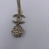 Sold-CHANEL CC Black Logo with Rhinestones Necklace C240