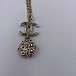 Sold-CHANEL CC Black Logo with Rhinestones Necklace C240