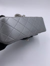 Sold-CHANEL Mini Rectangular Silver Grey Metallic Lambskin Shoulder bag Crossbody- Silver Hardware