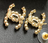 Sold-CHANEL CC Pearl Earrings/Gold L242