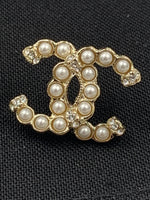 Sold-CHANEL CC Pearl Earrings/Gold L242