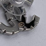 Sold-CHANEL CC Rhinestones Earrings/Silver C243