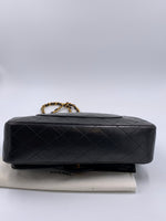 Sold-CHANEL Classic Lambskin Double Chain Double Medium Flap Bag black/gold