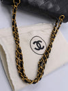 Sold-CHANEL Classic Lambskin Double Chain Double Medium Flap Bag black/gold