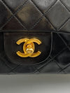 Sold-CHANEL Classic Lambskin Double Chain Double Medium Flap Bag black/gold