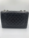 Sold-CHANEL Caviar Jumbo Flap Shoulder Bag black Silver hardware