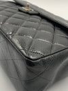 Sold-CHANEL Caviar Jumbo Flap Shoulder Bag black Silver hardware