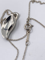 Tiffany 
Co Elsa Peretti Silver Leaf Pendant Necklace