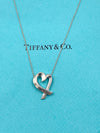 Tiffany 
Co Paloma Picasso Loving Heart Pendent Silver Necklace