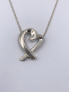 Tiffany 
Co Paloma Picasso Loving Heart Pendent Silver Necklace