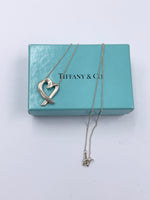 Tiffany 
Co Paloma Picasso Loving Heart Pendent Silver Necklace