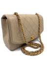 Sold-CHANEL Lambskin Medium Diana Single Chain Single Flap Bag Beige/gold