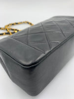 Sold-CHANEL Lambskin Small Diana Single Chain Single Flap Bag Black Gold Hardware