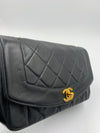 Sold-CHANEL Lambskin Small Diana Single Chain Single Flap Bag Black Gold Hardware