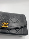 Sold-CHANEL Lambskin Small Diana Single Chain Single Flap Bag Black Gold Hardware